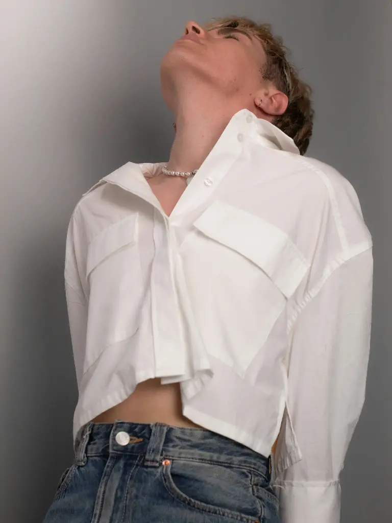  Cropped Linen Shirt